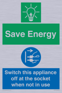 Save Energy, Switch this appliance off at the socket when not in use
